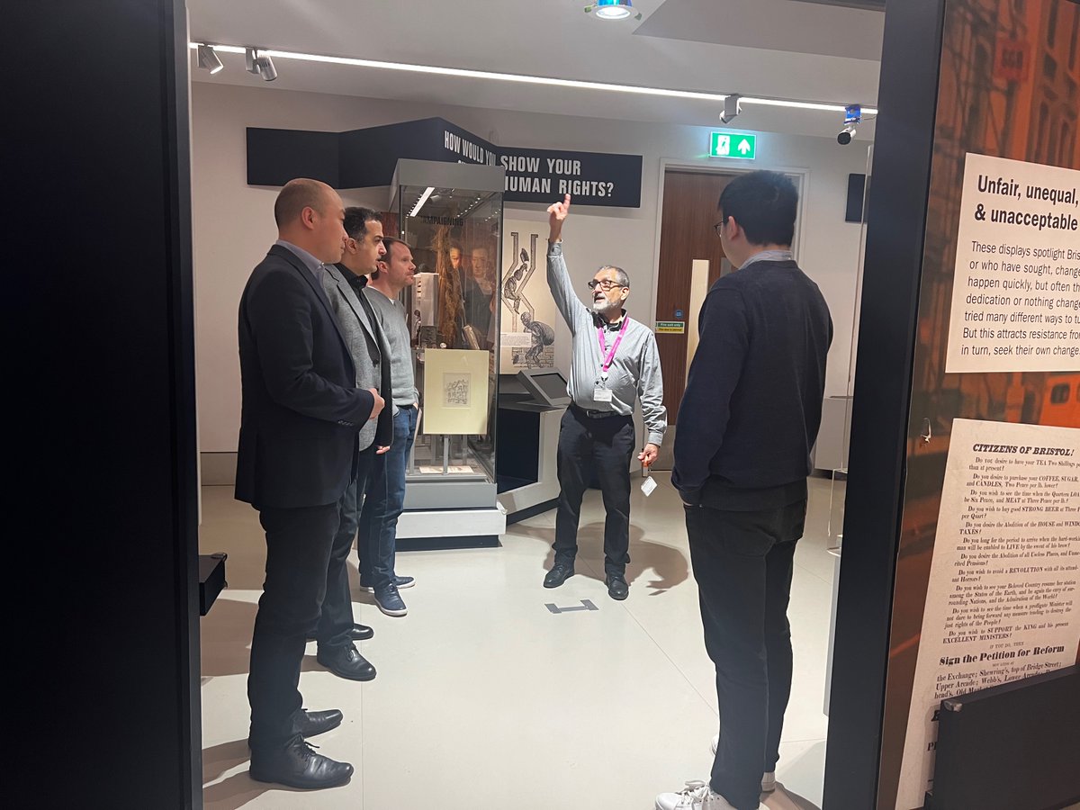 Great to have some of our consortium partners with us today for the <a href="/5G_CLARITY/">5G-CLARITY</a> demo...<a href="/purelifi/">pureLiFi</a> <a href="/i2CAT/">i2CAT Research Centre</a> <a href="/accelleran/">Accelleran</a>!  Our technical consultant, <a href="/hfalaki/">hfalaki</a> is on the roof of <a href="/mshedbristol/">M Shed</a> where our equipment lives and points out one of the #LiFi access points!

@BristolUniEng