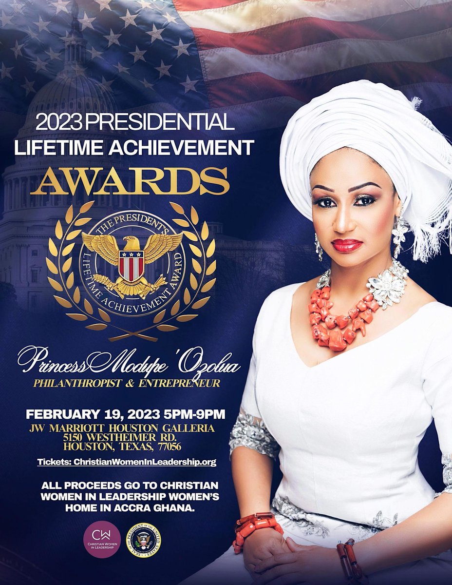 United States of America President’s Lifetime Achievement Award. Yesterday, February 19th 2023, the Office of the President of the United States of America honored me with The President’s Lifetime Achievement Award for my humble contributions to humanity. Thank you!
<a href="/WhiteHouse/">The White House</a>