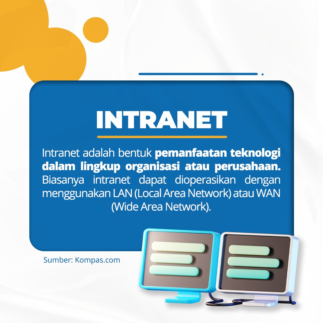 netmonk_id's tweet image. Hai Sobat Netmonk!

Singkatnya, perbedaan internet dan intranet bisa dilihat dari ruang lingkup penggunaannya. Untuk tahu lebih banyak lagi, simak penjelasan di atas ya Sobat Netmonk!😄

#internet #intranet #Netmonk