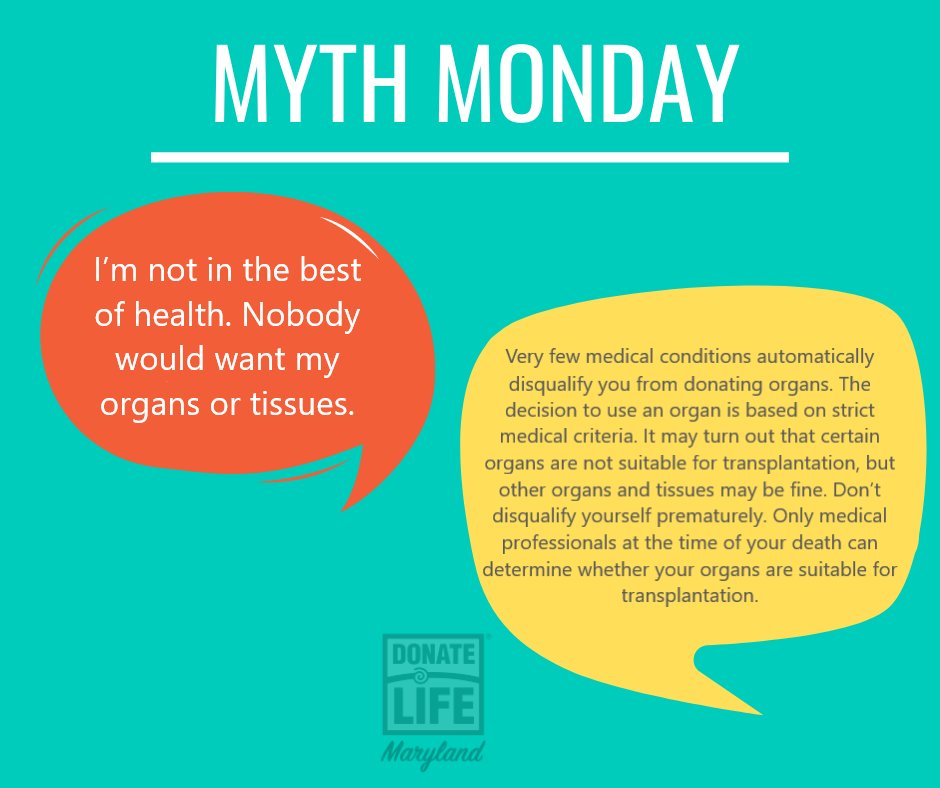 #KnowTheFacts #MythMonday #DonateLife
Register Now: bit.ly/2OR5nVd