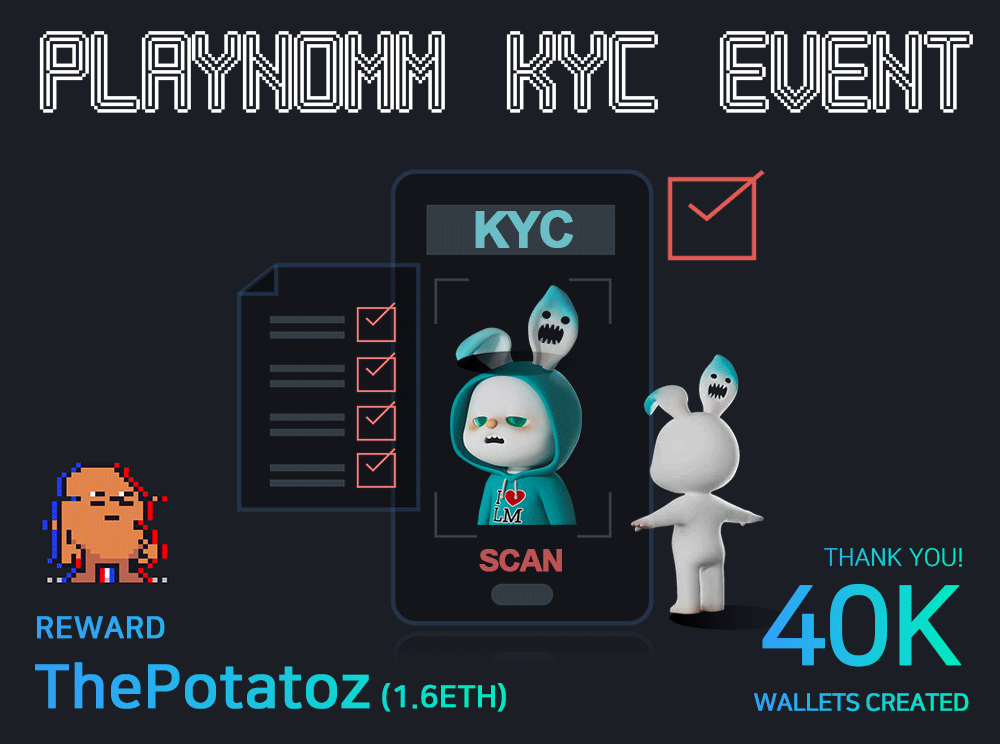 KYC verification event🌐

40K wallets created in 4 days! 
Thank you everyone🫶

📍KYC EVENT Potatoz <a href="/Memeland/">Memeland ❤️ Memecoin</a>   Airdrop Event
alphabot.app/potato-airdrop…

📍Raffle site 
event-playnomm.com