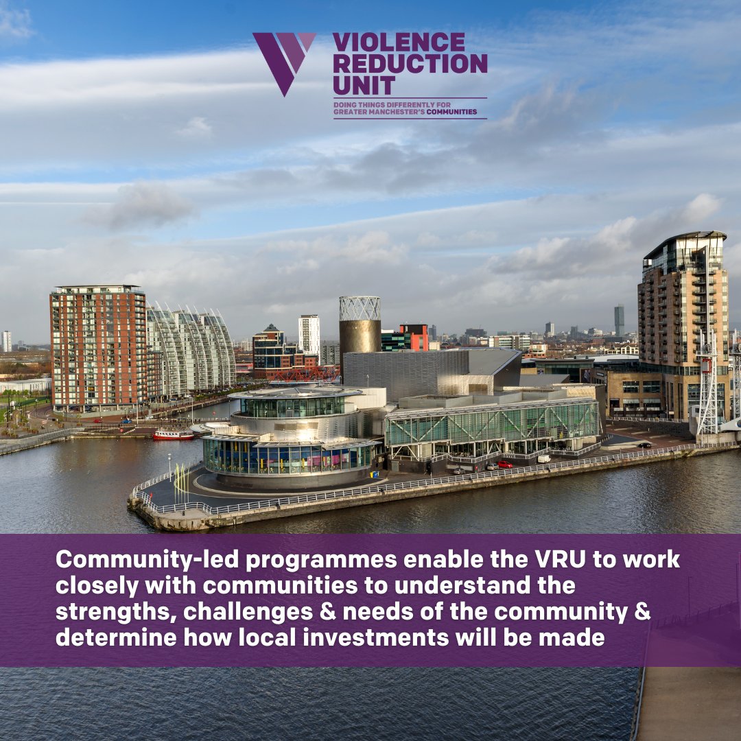 The community-led approach to violence reduction, means the #VRU works closely with communities to understand the strengths, challenges, and needs of the community and determine how local investments will be made.

Learn more: gmvru.co.uk