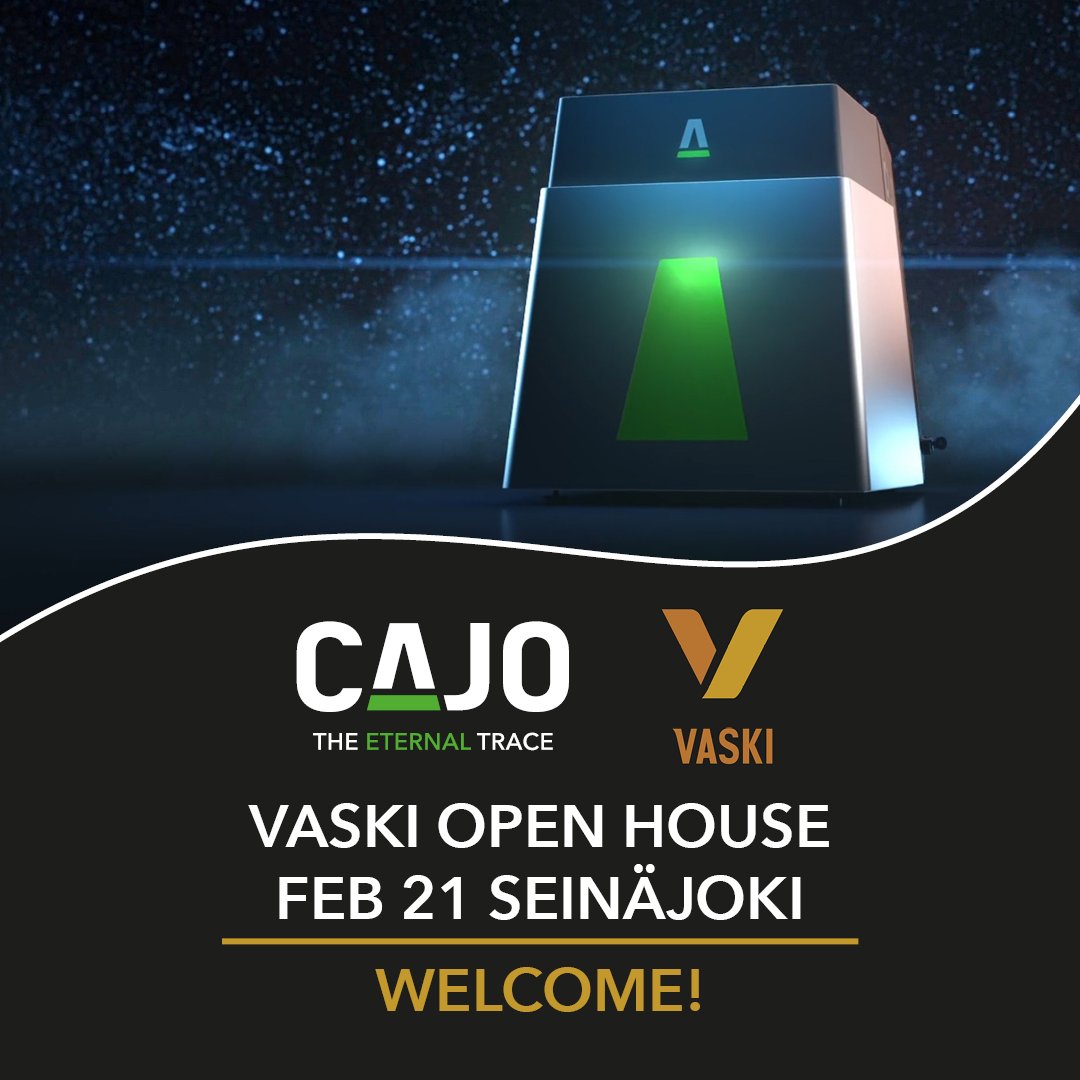 Cajo_Oy's tweet image. Meet #Cajo at the VASKI OPEN HOUSE event hosted by #Vaski in Kauppaneliö 3, 60120 Seinäjoki on February 21!

Choose Cajo for #costefficient #manufacturing #automation solutions that save you time, money and other valuable resources. 🤝

#lasermarking #traceability #sustainability
