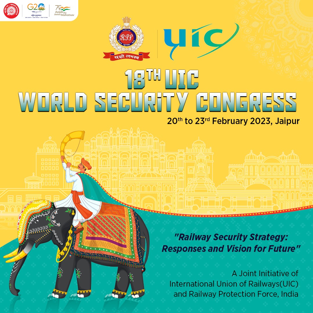 As a proud host of the 18th UIC World Security Congress from February 20–23, 2023, in Jaipur, <a href="/RPF_INDIA/">RPF INDIA</a> on behalf of Indian Railways, is prepared to collaborate with International Union of Railways <a href="/uic/">UIC railways</a> to resolve the concerns for railway security across the world.