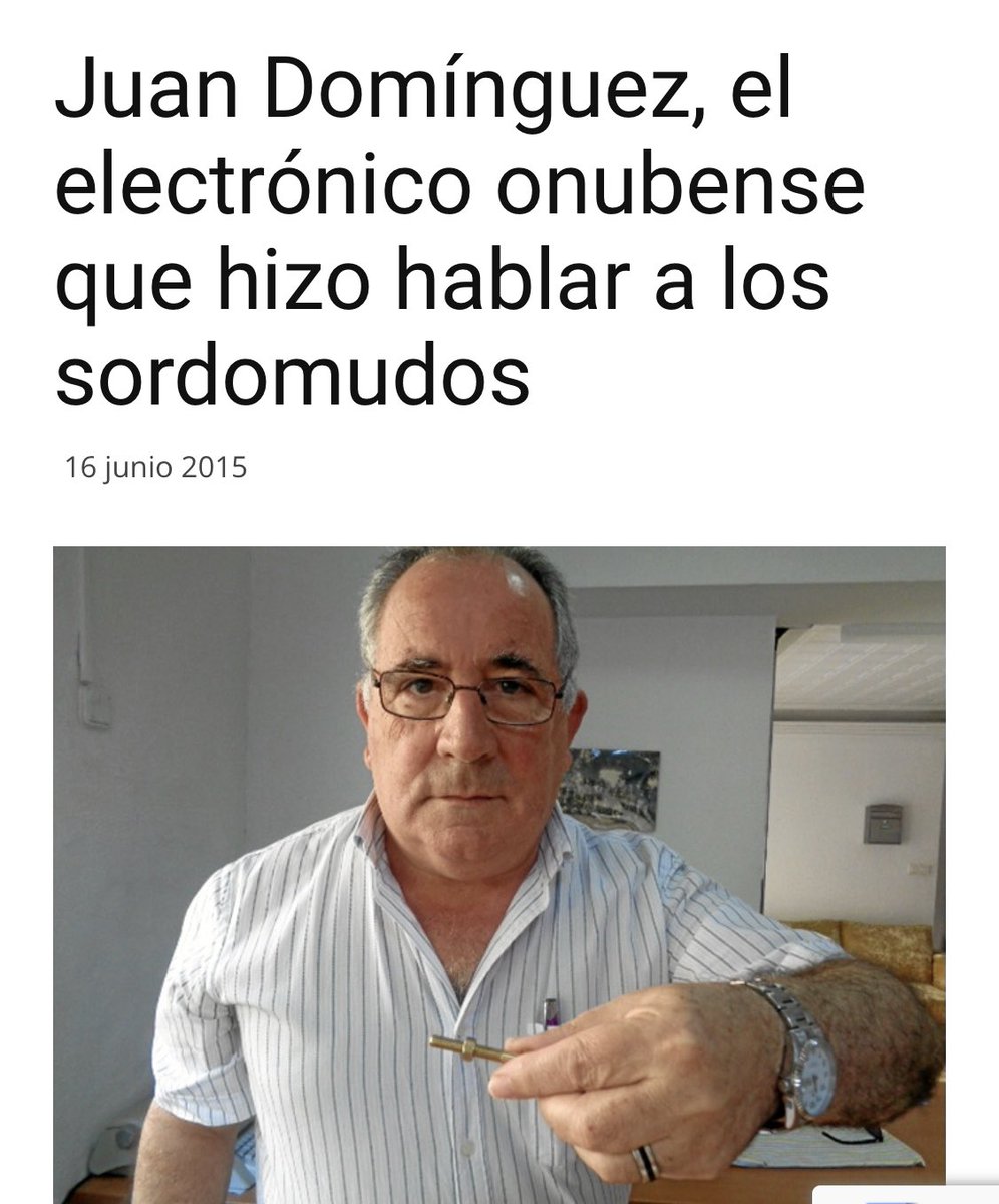mecky1972's tweet image. Juan Domínguez, de Huelva. Creó el audioeducador, las personas con deficiencia auditiva empezaban a hablar gracias a este invento. #ProgramasSTEAM #EducaAndInnova Usando #microbit #Scratch o #Makey seguro que puedes idear algo basado en este invento andaluz.