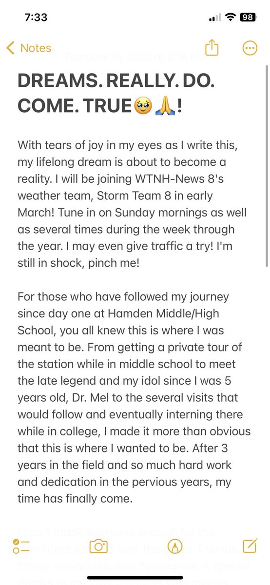 ZduhaimeWeather's tweet image. Dreams really do come true🥹🙏! I am honored to share that I will be joining @WTNH @StormTeam8 in March! A true full-circle moment as this has been my lifelong dream. I can't thank @gilsimmons enough for the support for over 15 years to get me to this point. #Weatherlord