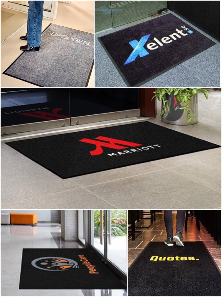 Entrance Floor Mats can feature your custom logo or artwork digitally printed from our 66 standard colours.  Reinforced 25mm borders.
Maximum size: 200 x 550cm
Get in touch for prices #entrancemats #floormats #promoprinting
