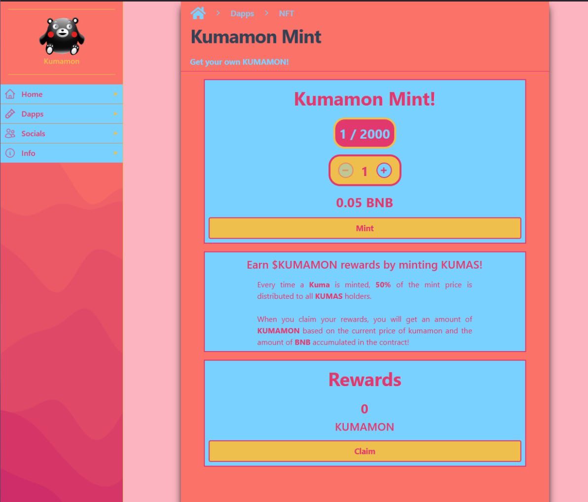 Kumamon_Coin's tweet photo. 🚨 KUMA NFT LIVE TOMORROW 🚨

Every KUMA NFT Minted, 50% of the mint price distributed to all NFT holders! and you will be able to stake ur NFT soon 👏🏻 https://t.co/Er5CQNH2lj