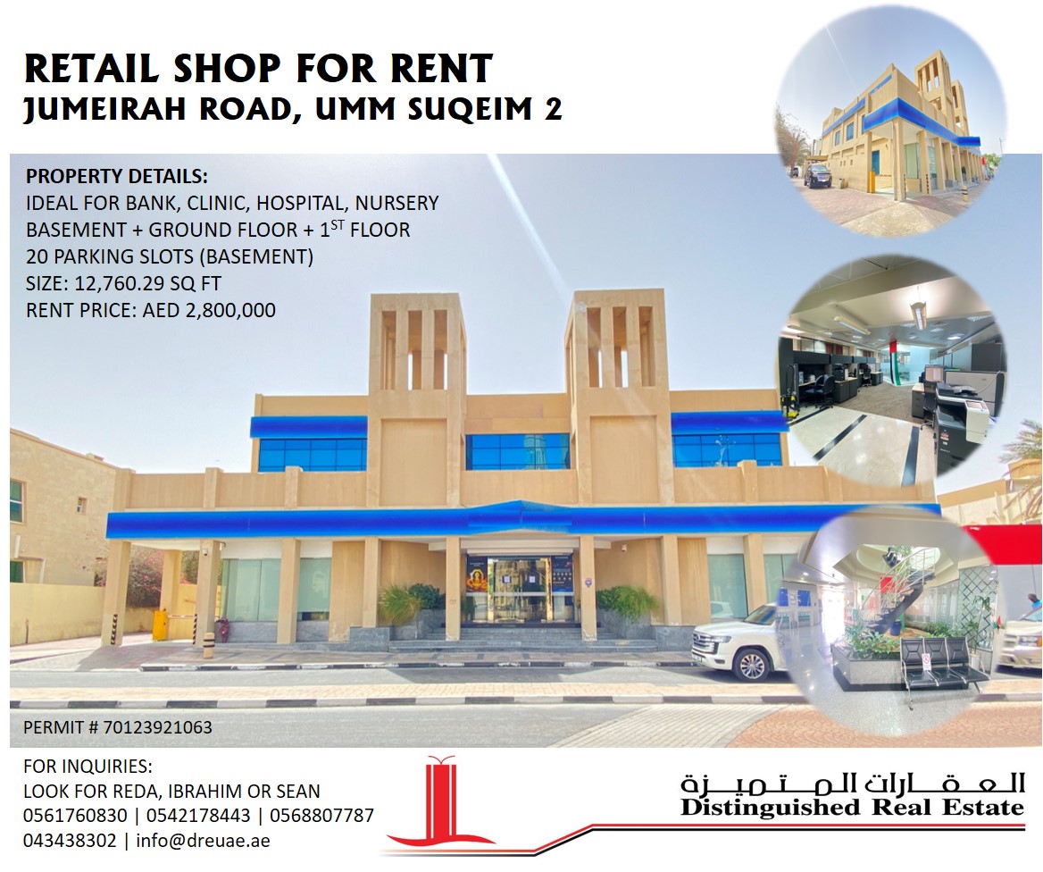 DistinguishedR2's tweet photo. Huge Retail in Prime Location Umm Suquim 2 For Lease
#NoCommission #DirectfromOwner #PrimeLocation #JumeirahRoad #UmmSuqeim2 #nearJumeirahPublicBeach #nearBurjAlArab #RealEState #Retail #Shop #RetailShop #mainroad #huge #jumeirah #ideal #clinic #restaurant #hospital #0commission https://t.co/WPzyeJ7llK