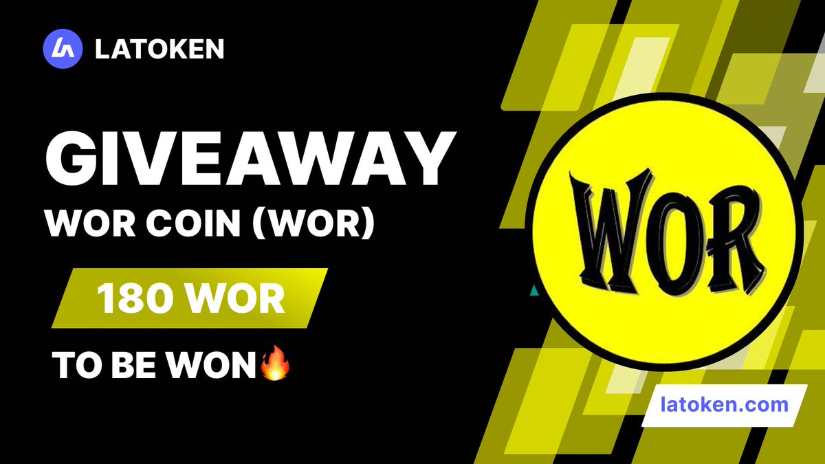 🏆 $2000 WOR COIN (WOR) Giveaway on #LATOKEN

🔥 450 Winners.
✅ Complete all tasks and qualify for the #Giveaway  
📲 Tag 5 Friends and Follow.
⏰ February 20, 2023 - February 26, 2023.

JOIN GIVEAWAY👉 go.latoken.com/aur