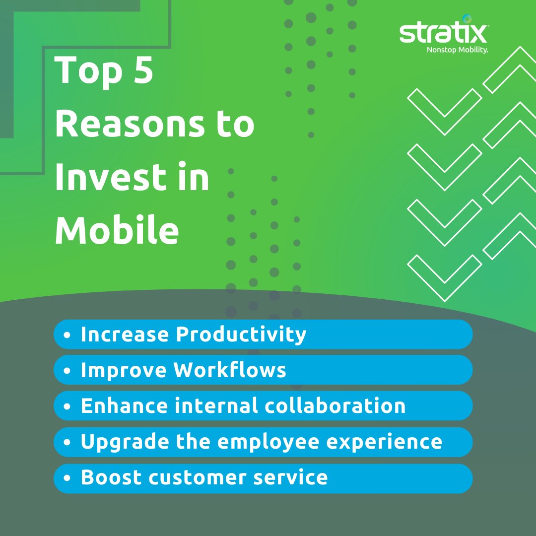 StratixMobile's tweet image. When budgeting for the 2023 fiscal year, make sure to invest in mobile technology! Here are the top five reasons we found why you should in our new research:  

#EnterpriseMobility #MobileFirst #mobileinfrastructure