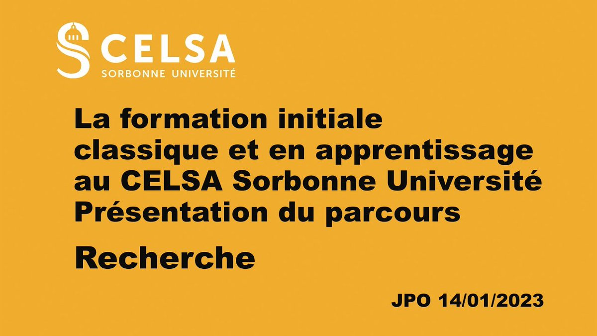 Envie de découvrir le M2 Recherche "Communication en transformation" proposé au <a href="/CELSA_Officiel/">CELSA</a> ?
<a href="/pascalfroissart/">Pascal Froissart</a>, directeur du <a href="/Gripic_Celsa/">GRIPIC (Celsa – Sorbonne Université)</a>, explique tout ce qu'il faut retenir à propos de ce M2 (programme, débouchés, modalités d'inscription)  
buff.ly/3XLPKwj
