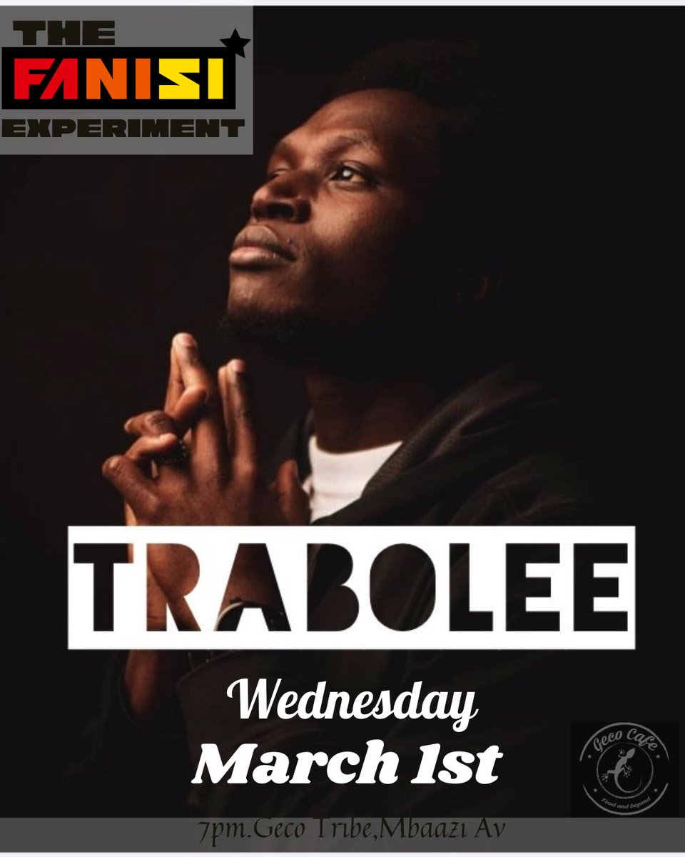 fanisi_arts's tweet image. Come watch Tra on the experiment at @geco.cafe along Mbaazi Avenue on the first day of March, 7-9 PM. Entry is free.

#fanisiexperiment #livehiphop #livehiphopdaily #rap #rapmusic #rappers #jazz #jazzmusic #artist #art #srtidtoninstsgram #acousticbrewedsessions #nairobi