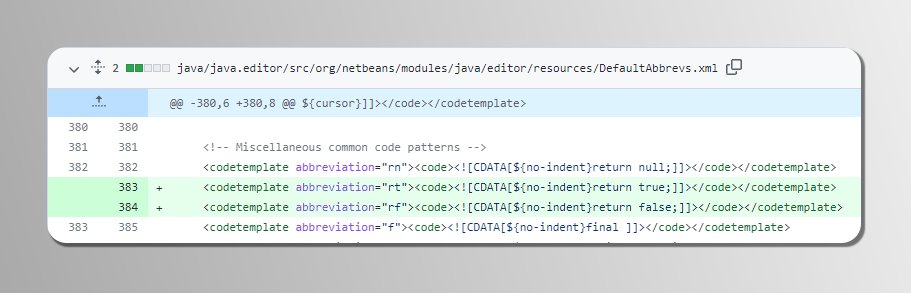 Japplis's tweet image. My first contribution to the NetBeans IDE code has been merged to the main branch 🎉
#NetBeans #java #ide #github