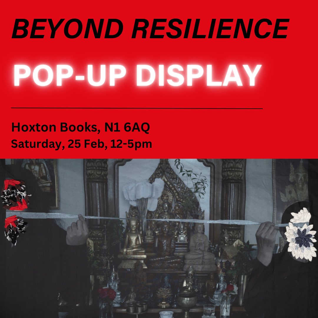 SATURDAY! Join us for a pop-up display @HoxtonBooks where we’ll be showing works by our artists and talking about the issue. SEE YOU THERE! #beyondresilience