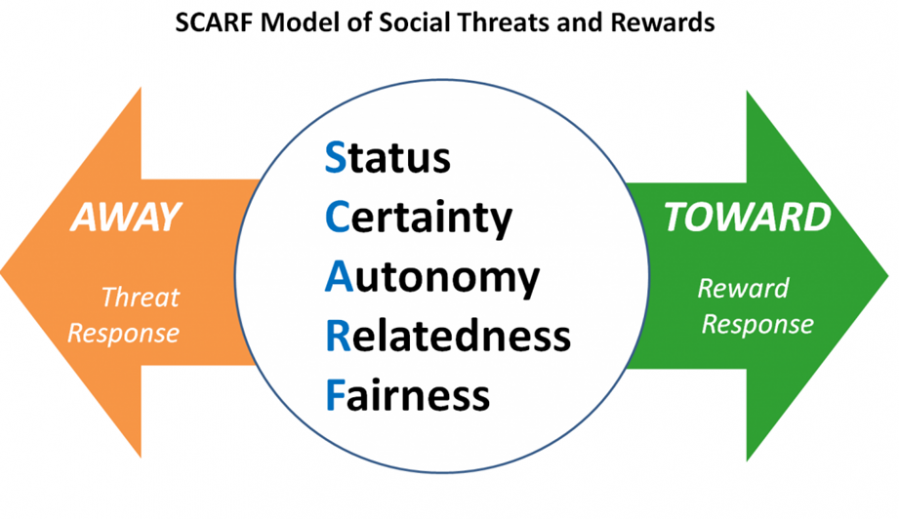 Last week we discussed David Rock's SCARF model. (A nice summary of the model here: loom.ly/EcfkgR0 ) 

Time to share the wealth. ACF Officers; give us your single top tip in ensuring your team are moving towards Reward and feeling trusted.

#ACFOfficer #SCARF