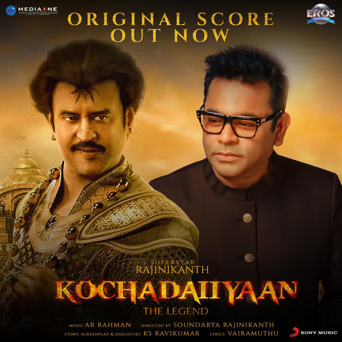 SonyMusicSouth's tweet photo. You’ve asked for it and here it comes! 💪💥
The much awaited #KochadaiiyaanOriginalScore is here for y’all! 🥳🔥❤️🔥
➡️ https://t.co/j28dvVtk05
@rajinikanth @arrahman @soundaryaarajni
#Kochadaiiyaan https://t.co/BXzym9mdtp