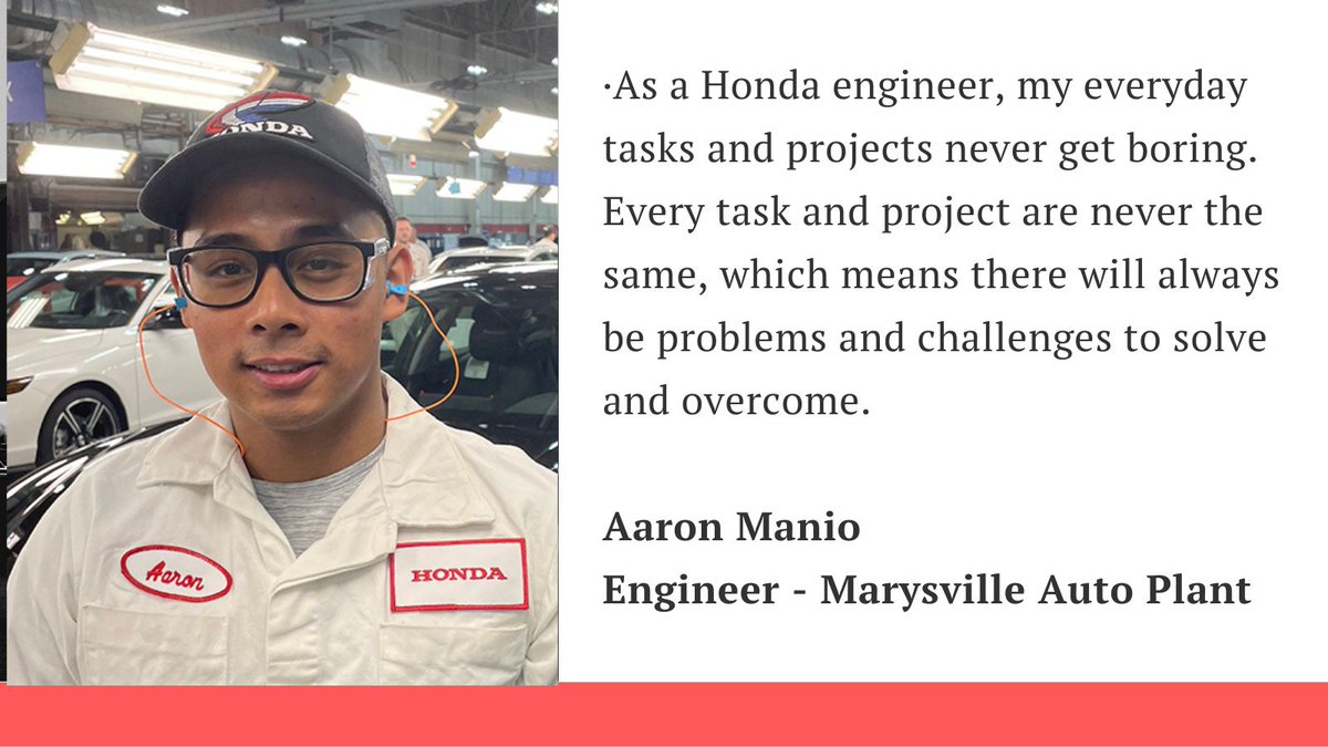 As part of #EngineerWeek, Honda would like you to meet one of the many engineers that make the company go!