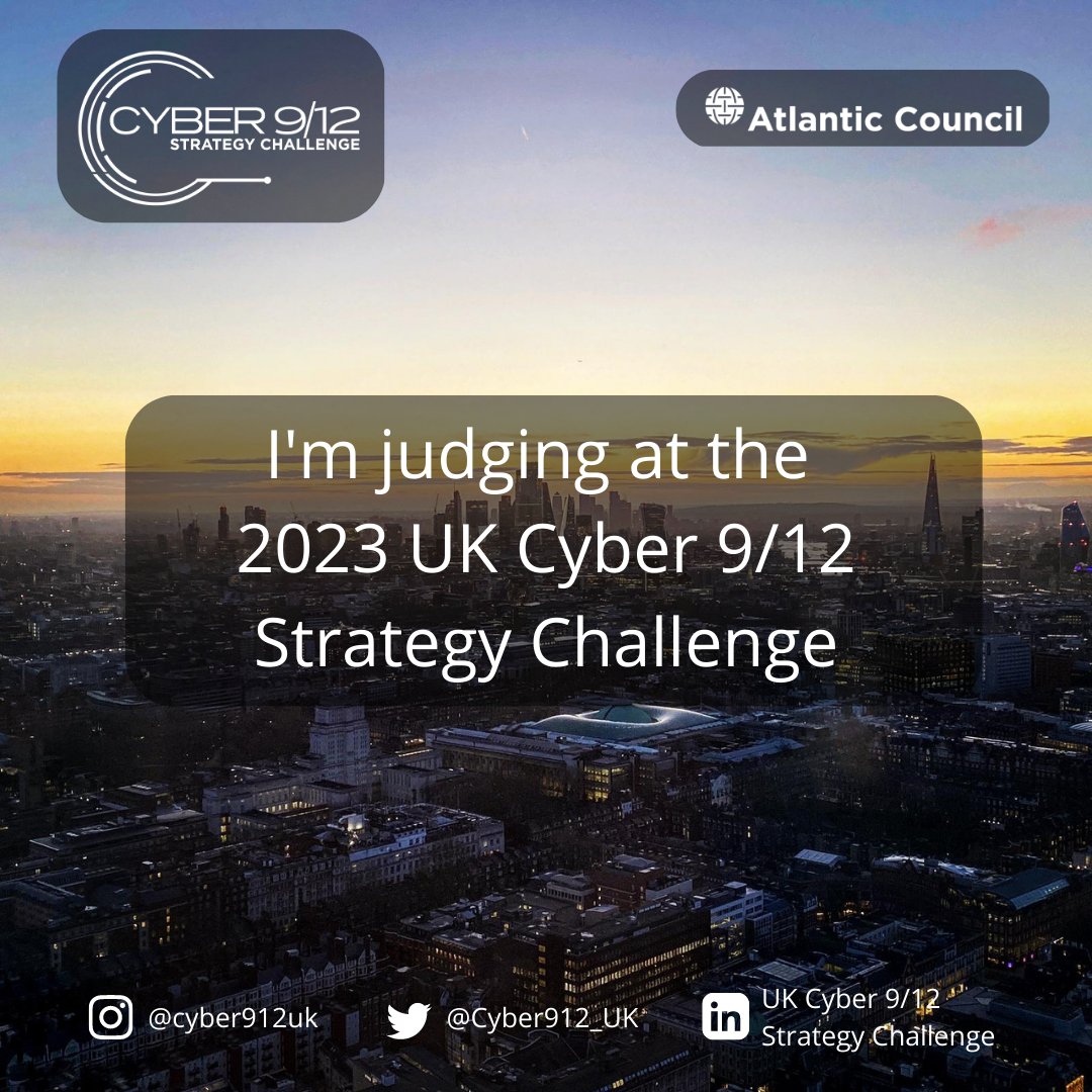 Really pleased to be back supporting the @Cyber912_UK Strategy Challenge again this year as a judge and speaker.
