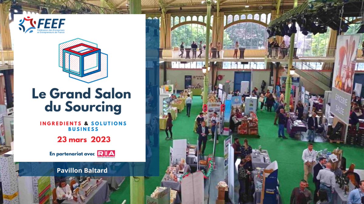 [Communiqué de presse] 🗓 Le 23/03 la <a href="/FEEF_France/">@FEEF_France</a> organise le Grand Salon du Sourcing #Ingrédients &amp; Solutions Business pour les #PME 🇫🇷 pour
✅Développer leurs opportunités de business 
✅Renforcer leur efficacité commerciale
CP ➡ bit.ly/3EhZZkY
#industrie #commerce