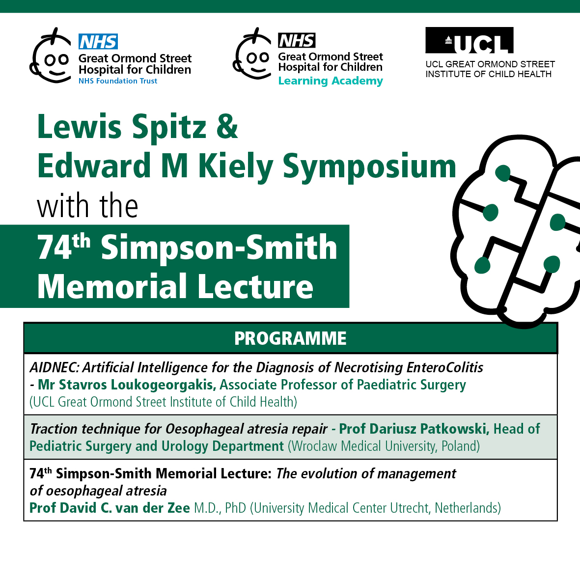 Make sure you have this years Lewis Spitz & Edward M Kiely Symposium with the 74th Simpson-Smith Memorial Lecturein your diary! This years’ symposium is hybrid and will focus on Surgical Innovation. To sign up, go to courses.gosh.org/event/SK_Sympo… #paeds #surgery #innovation #MedEd