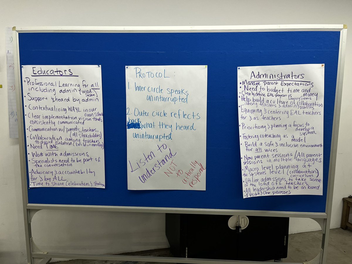 msheatherece83's tweet photo. Day 4: Implementing WIDA as a system
Teachers:
*All teachers are language teachers 
*Collaboration, joint efforts
*Shared Can-Do student profiles
Administrators: 
*Help build culture of collaboration
*Mission and Vision for BMLs
* Budget based on ELL demographic
@WIDA_UW #WIDA https://t.co/DxeARtFBxh