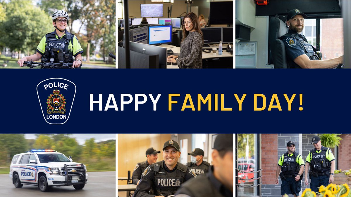 From your friends at the LPS, we wish the #LdnOnt community a safe and happy Family Day! Behind every police officer is a family that loves them, and we thank our personnel –sworn and civilian- who are working today while many enjoy time with their families. You're appreciated!