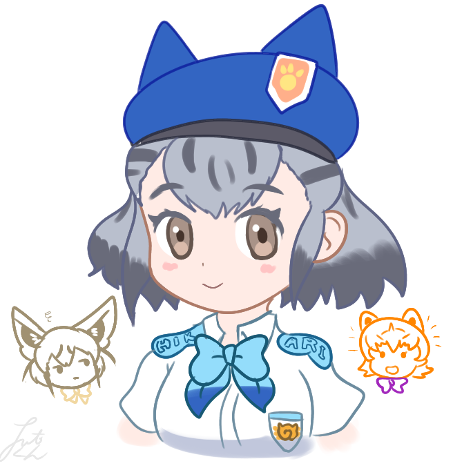 animal ears bowtie bow grey hair hat smile extra ears  illustration images