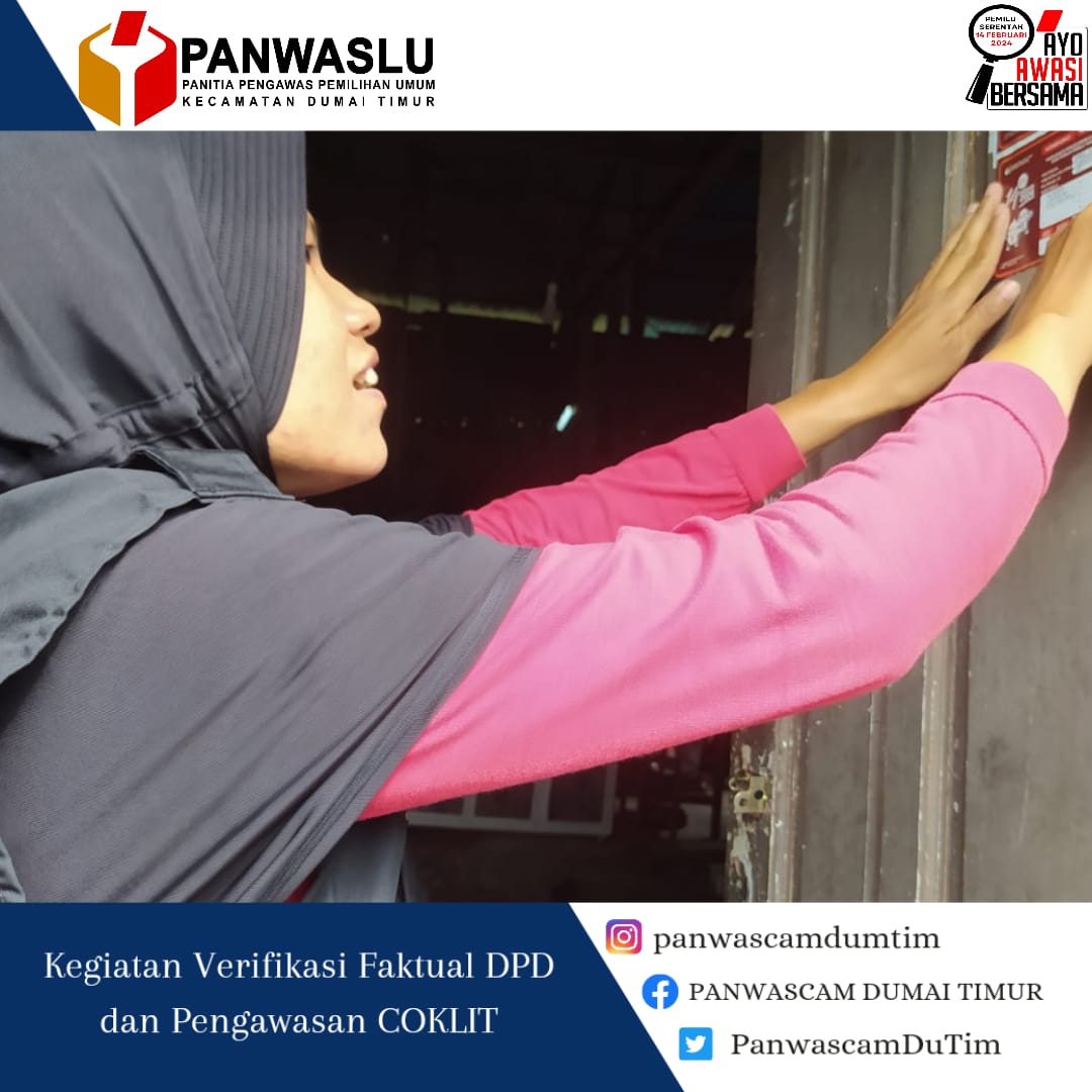 PanwascamDuTim's tweet photo. Kilas Info Seputar Pengawasan Verfak DPD Kesatu dan Coklit.
Kecamatan Dumai Timur - Kota Dumai.

#Panwaslu
#AyoAwasiBersama 

@bawaslu_RI 
@BawasluRiau 
@bawasludumaii https://t.co/HHwwohJE3X