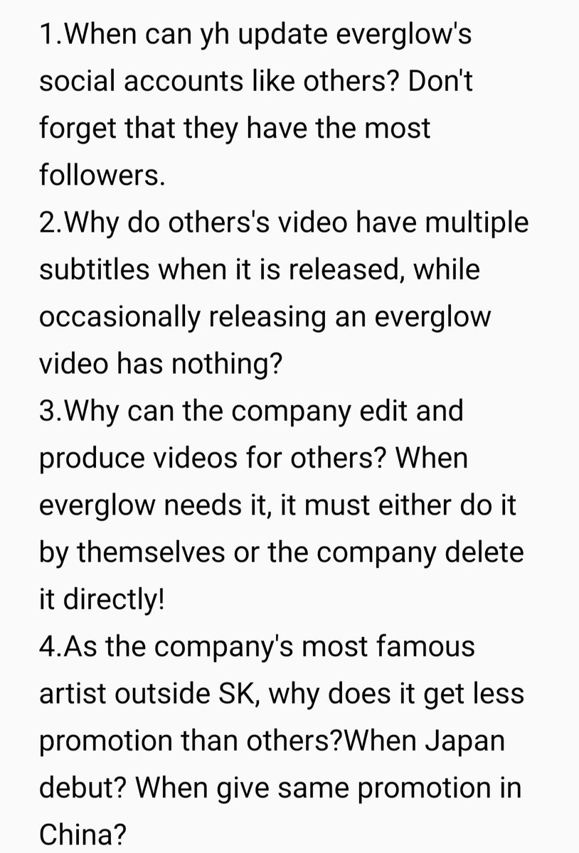 RBrYaNsG's tweet photo. Forevers always work hard to support girls, but when facing the company, we will not unite like voting. What are you afraid of? Will eg's treatment be worse? It's time to stand up. All we need is #YUEHUATreatEVERGLOWEQUALLY #WHEREIsEVERGLOW
 @yhent_korea https://t.co/wJMdQqV58a