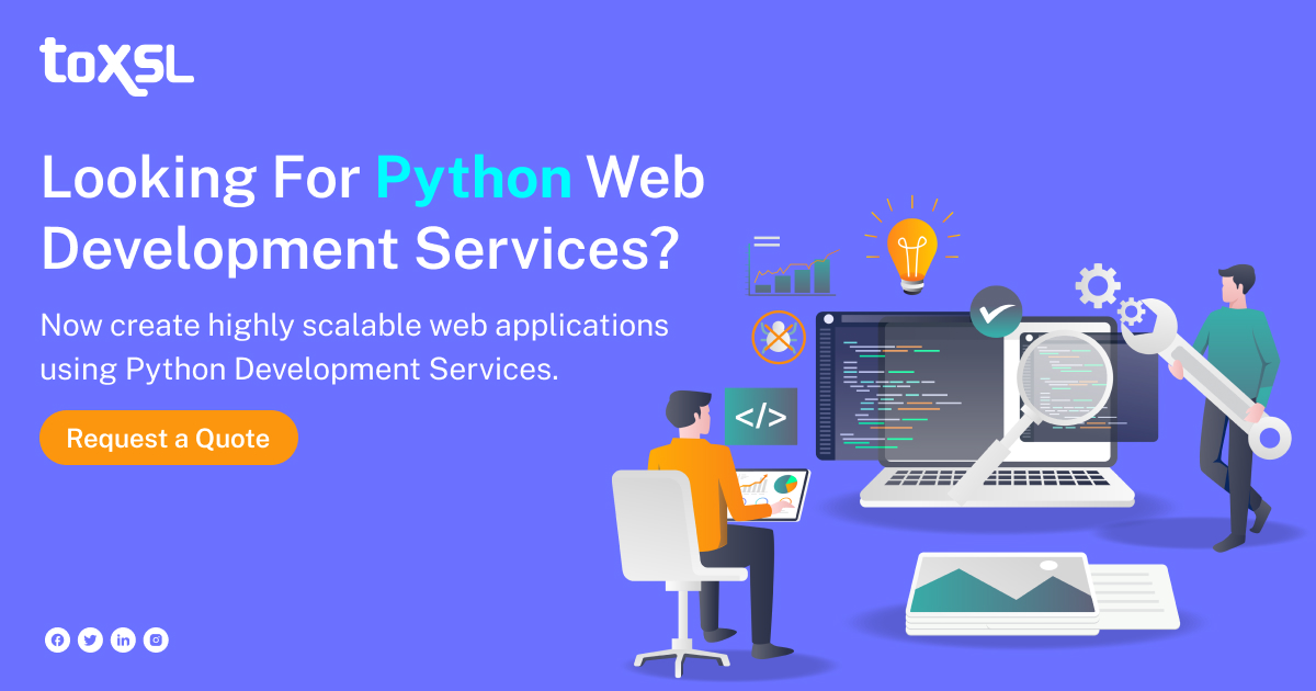 ToXSL's tweet image. Create the most versatile, adaptable, and highly efficient websites with ToXSL’s Python Web Development services and grow your business globally.
Book a Demo
#ToXSL #toxsltechnologies #pythonwebdevelopment #programming #coding #technology #services #businessgrowth #strategy