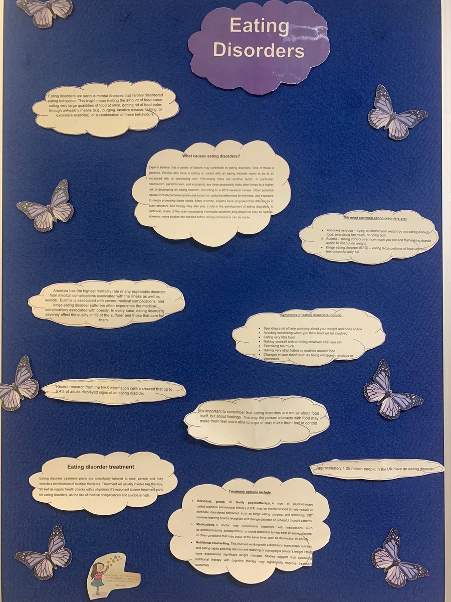 ericapereira_01's tweet photo. Physical health board 🩺
“Let’s talk about  Eating problems? ”
This month we are focusing on Eating disorders ✨ https://t.co/lPa8RSJLtN