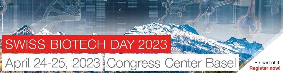 GeneusCH's tweet photo. Swiss Biotech Day 2023 🌟
 
📍The event will take place in Basel on April 24-25, 2023 

Don’t miss the chance to sign up! 

https://t.co/ZCcGOq4SDJ https://t.co/gXMAC1eY1c