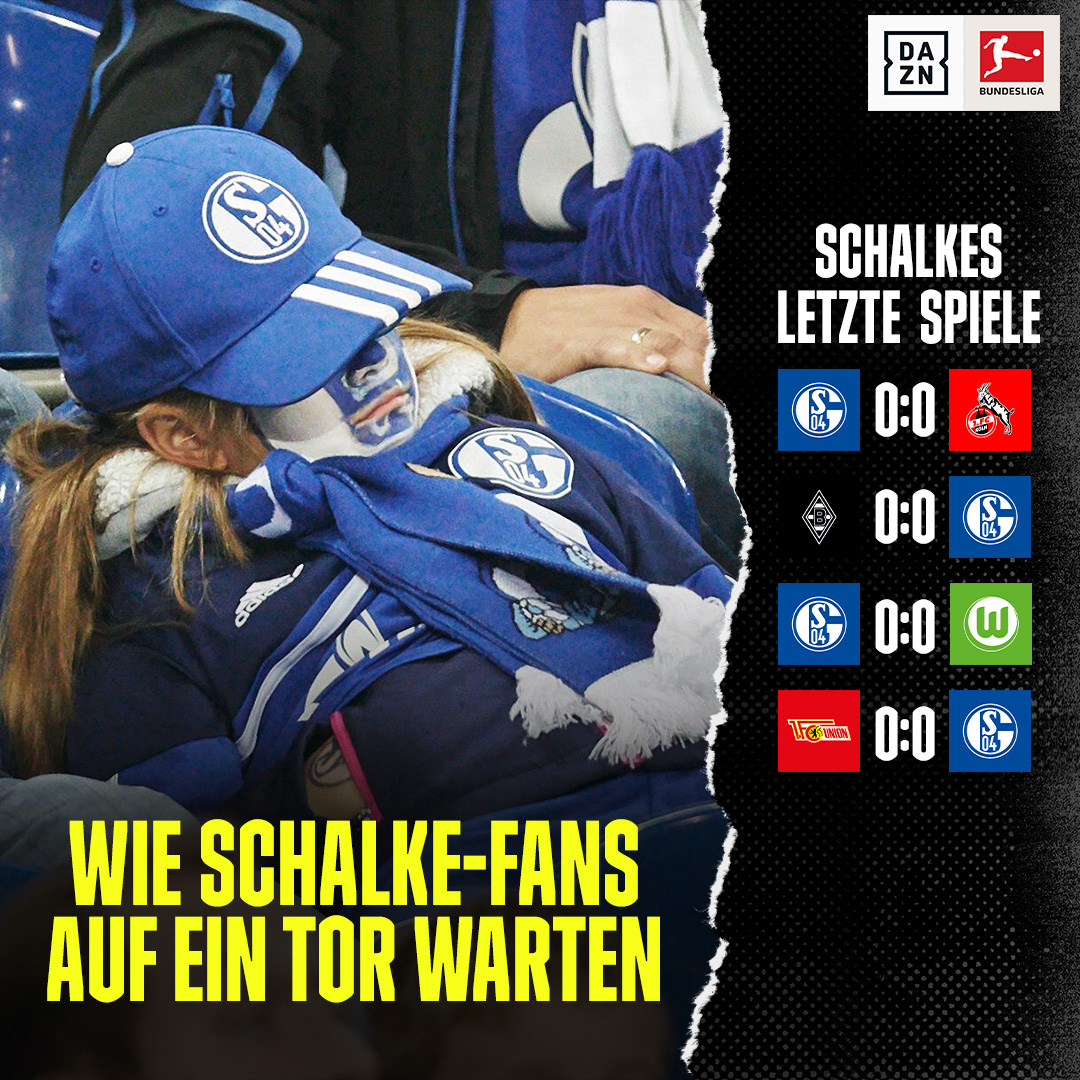 DAZN_DE's tweet photo. Die letzten Tore, die die Schalker erlebt haben, waren am 24.01. 🫠
#FCUS04 https://t.co/USvXzCQFk6