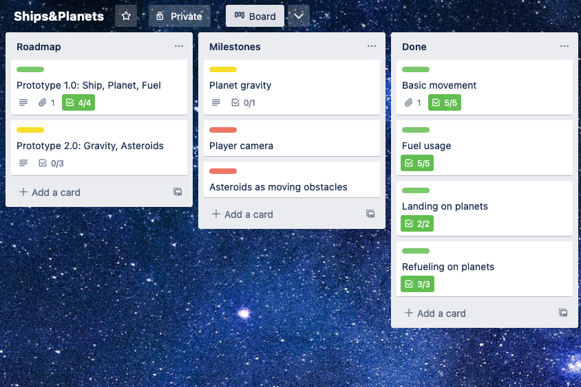 Today, I'm starting to work on phase 2 of my first tiny game.

Gravity and asteroids incoming.
#buildinpublic #gamedev