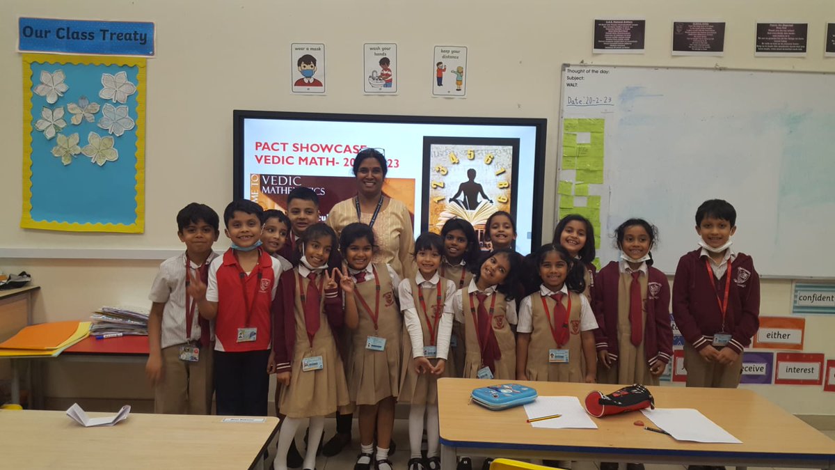 SelvanayakiG's tweet photo. 'Joy of learning should be one of the most fundamental outcome'- could be seen #PACTShowcase2023 @gemsnms_alkhail @Grade-1&2 today showcased their learning during Vedic Math @Susanna_Porob @Fatima_Martin @NmsPact https://t.co/iEDZFqqBeP
