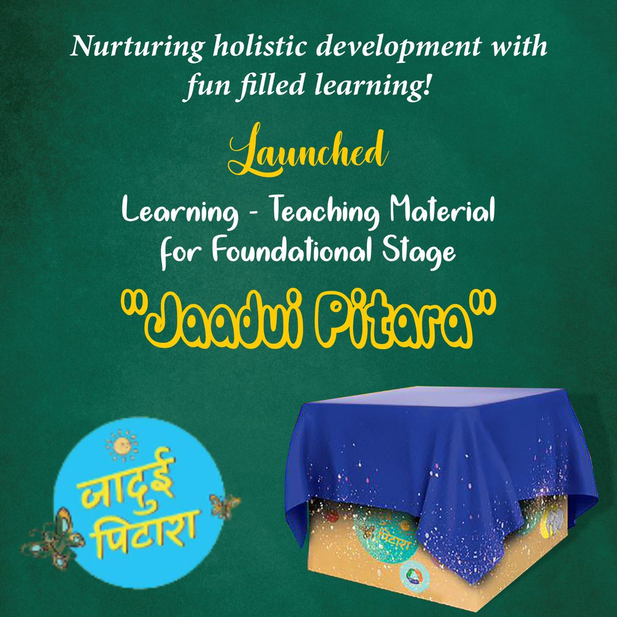 Promoting all-round development of children through fun and activity based learning!

#JaaduiPitara: An interesting, Learning-Teaching material for Foundational Stage has been launched to enable holistic development of 3-8-year-old children <a href="/KVS_HQ/">Kendriya Vidyalaya Sangathan</a> <a href="/KVSRO_Silchar/">KVS RO Silchar</a> <a href="/ChandM2008/">Dinesh Chand Meena</a>