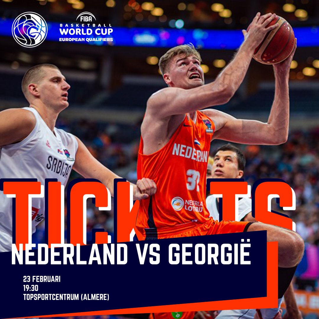 Basketball_NED's tweet image. 𝐊𝐨𝐦 𝐣𝐢𝐣 𝐝𝐞 𝐎𝐫𝐚𝐧𝐠𝐞 𝐋𝐢𝐨𝐧𝐬 𝐚𝐚𝐧𝐦𝐨𝐞𝐝𝐢𝐠𝐞𝐧?🦁

Op 23 februari spelen de mannen thuis tegen Georgië.

85% van de tickets is reeds uitverkocht, dus wees er snel bij! 🚨

➡️ basketball.nl/tickets

#TeamNL #Nederlandseloterij #BasketballNederland #Readytoroar