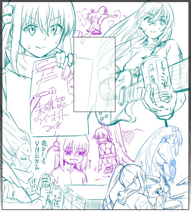 下描き→ペン入れ 