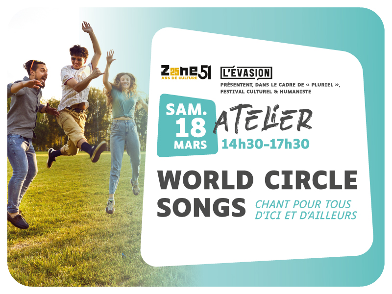 [ ATELIER : World Circle Songs : Chant pour tous d’ici et d’ailleurs (gratuit) ] 

Plus d'infos : zone51.net/agenda/

#zone51 #selestat