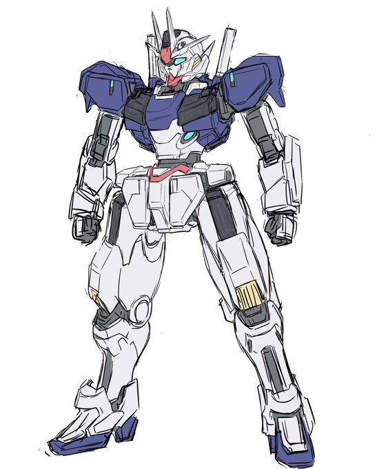 ガンダムエアリアル(改修型)を練習中。寸詰まりに見えないようにバランス調整しつつもうちょい短足にしたい。 