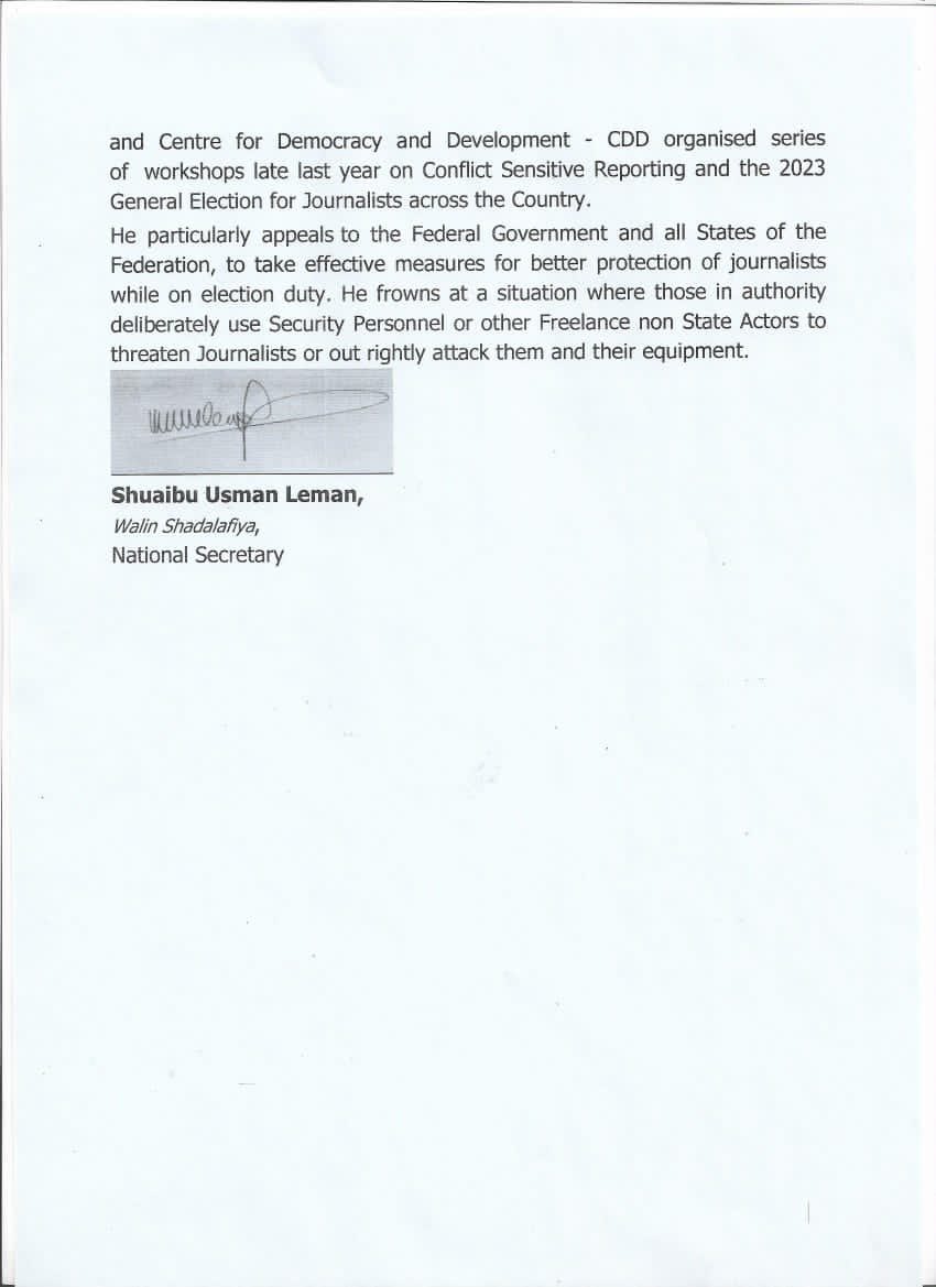 As Nigeria Decides NUJ calls for caution (2)