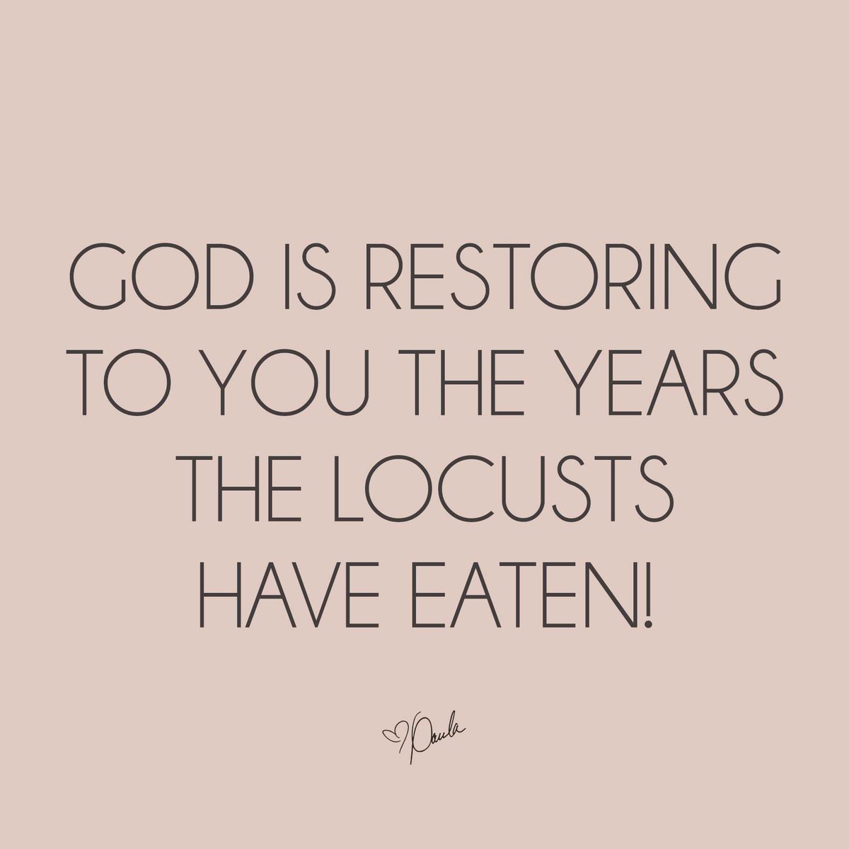 Paula_White's tweet image. God is restoring to you the years the locusts have eaten! He restores your life &amp;amp; brings you up from the depths of the earth (Ps 71:20).