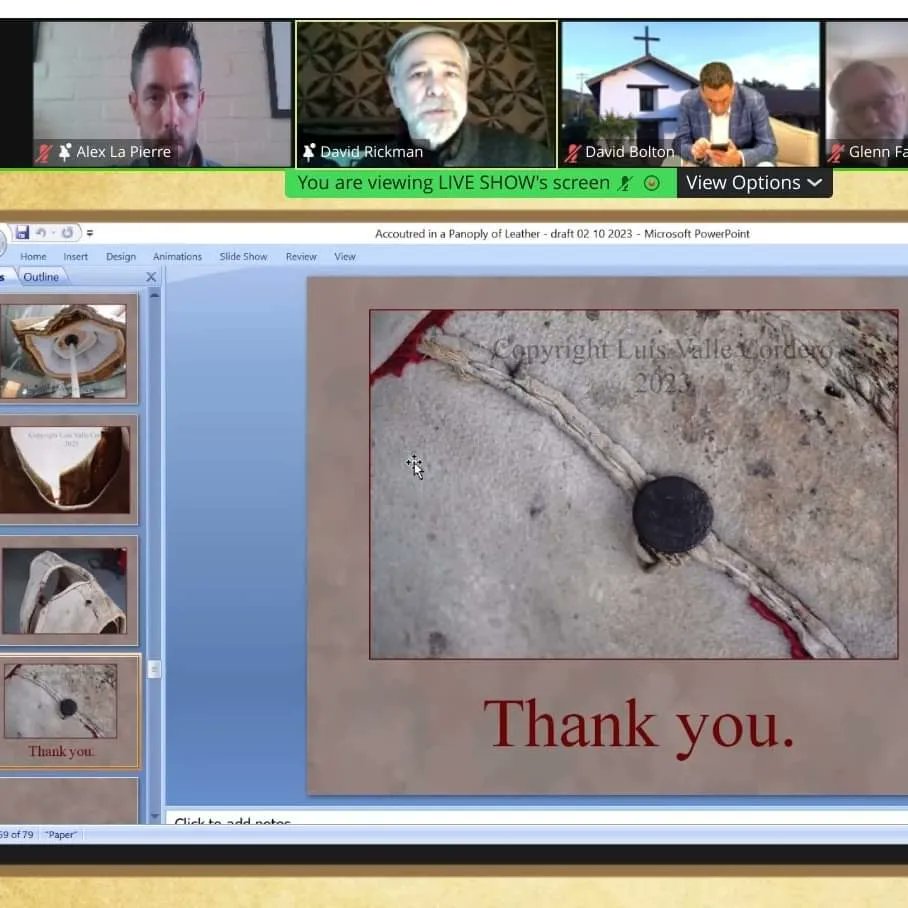 borderlandia_az's tweet photo. 🟡 #Borderlandia presented at #California #Missions &amp; #Presidios Conference w/David Rickman. 
🟣 "Accoutred in a Panoply of Leather: Reconstructing the #Cuera," focusing on a visit made to view a surviving example of leather armor worn in the SW &amp; MX.
🔗 https://t.co/fDfLJEnz7b https://t.co/OHHfEAHqaZ