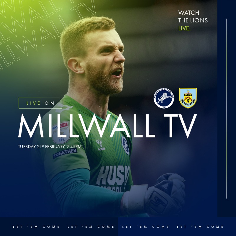 Millwall FC on X: 🕰️ Not long to go International #Millwall fans - you  can stream today's match for £10. / X