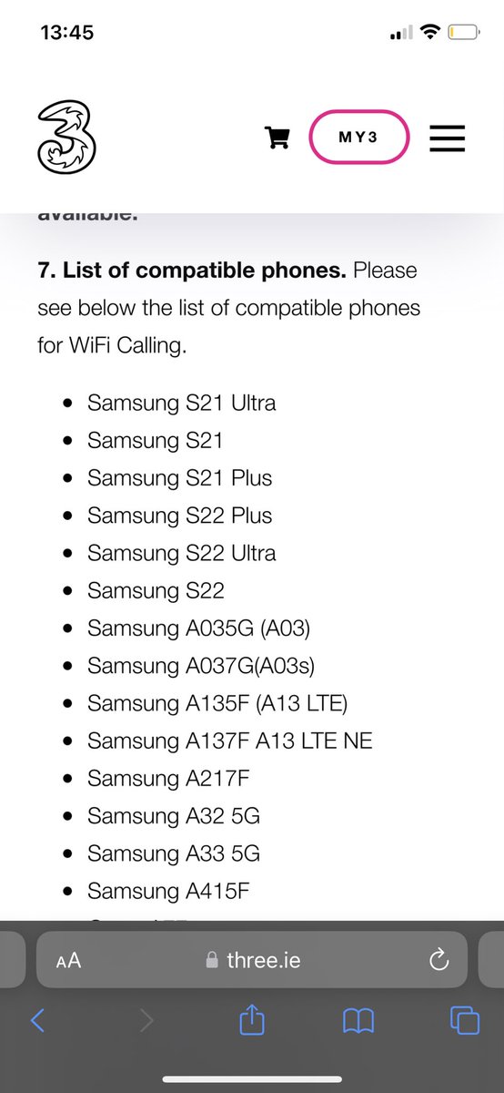 HewnSpoons's tweet photo. @RobiePAX They do support Wi-Fi calling. Only on Samsung phones as I said. Why? I don’t know. Some sort of deal between them presumably. I find it very annoying https://t.co/nxT2Ap7qVW