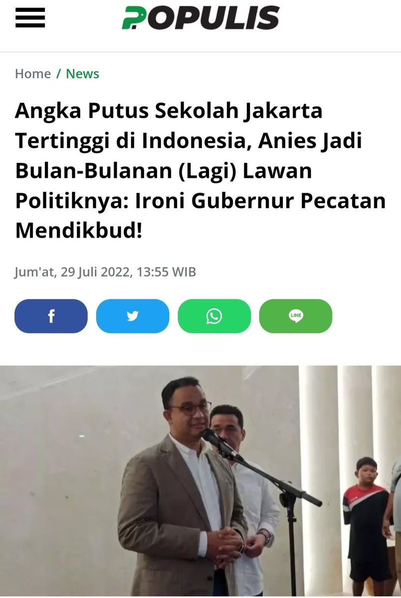 DoankWarto's tweet photo. IRONIS SEKALI !!!
Selama Anies menjabat sebagai GABENER DKI Jakarta angka putus sekolah TERTINGGI di Indonesia, padahal dia mantan Rektor dan Mendikbud.

Bagaimana kalau jadi presiden, bisa bisa rakyat Indonesia banyak yang BUTA HURUF. https://t.co/lOFBdgwjTr
