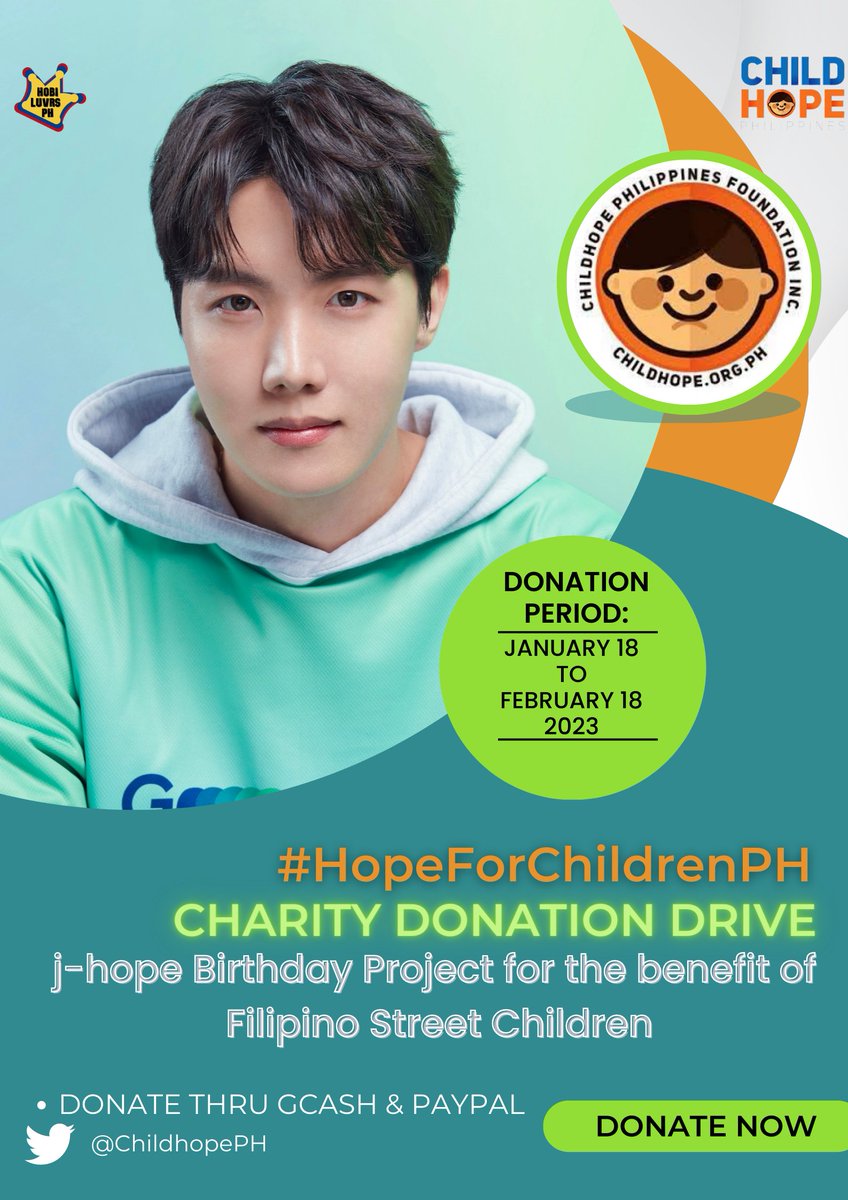 HobiLuvrsPH's tweet photo. #HopeForChildrenPH
We are so thankful to all those who generously contributed to our j-hope Bday Charity Donation drive.

Closing this proj with final proceeds:
Gcash - Php11,000
Paypal - Php2500

Donating to @ChildhopePH under j-hope's name. 

See thread for donors list🥰 https://t.co/HroVT05P6E