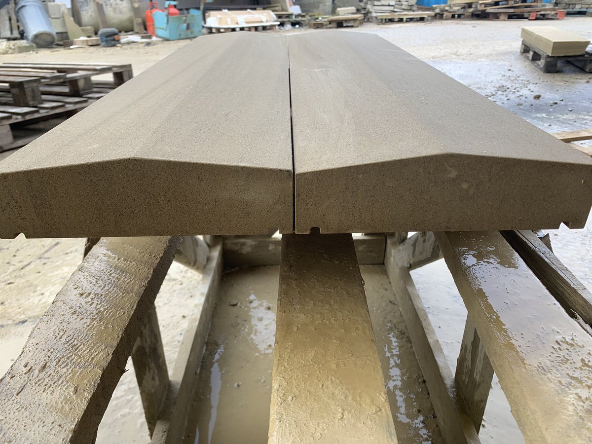After a lovely 2 week holiday, we are back and hard at it once again, our masonry workshop finishing up some #Yorkstone pier caps and weathered coping! #Yorkshirestone #britishstone #stonemasonry #bespoke