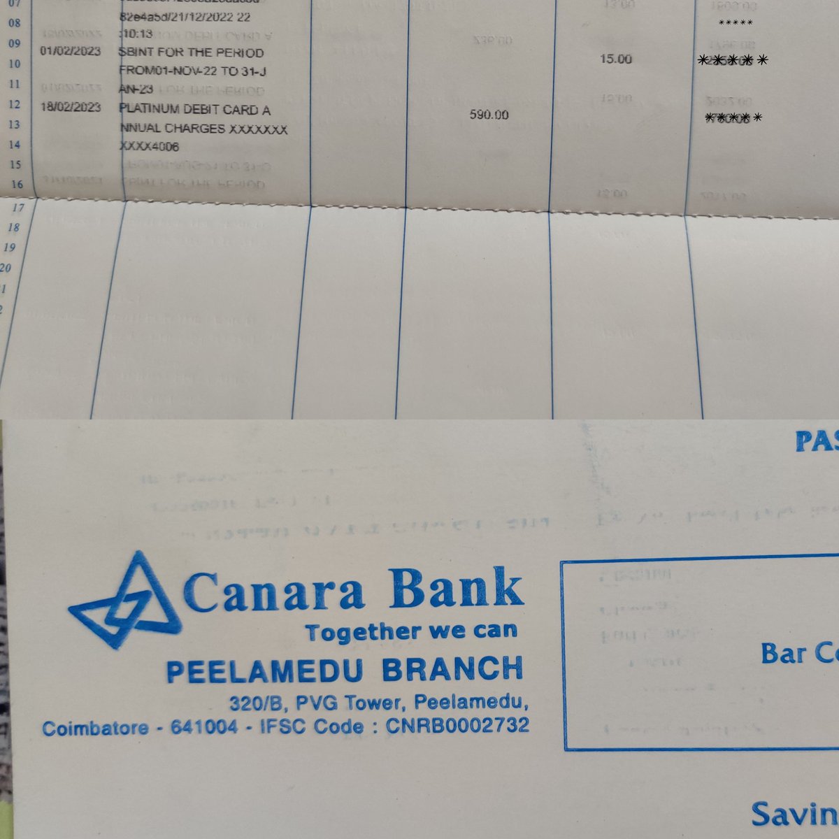 PRASANTH24FEB's tweet photo. Last year I opened a savings account in @canarabank for my dad .
Without any intimation they had charged 590₹ for the Debit card annual charges . And when my dad approached the bank , the staffs were very lethargic and they replied like this is for all the customers. 1/3 https://t.co/9Pv93p9zb5